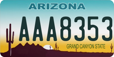 AZ license plate AAA8353