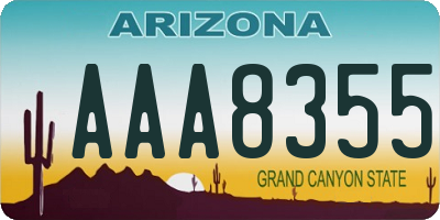 AZ license plate AAA8355