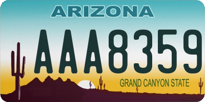 AZ license plate AAA8359