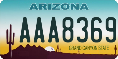 AZ license plate AAA8369