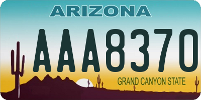 AZ license plate AAA8370