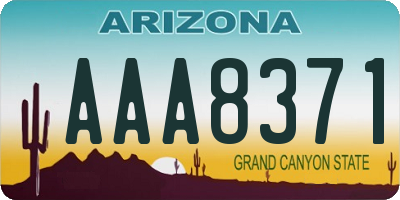 AZ license plate AAA8371