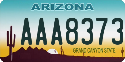 AZ license plate AAA8373