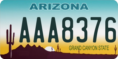 AZ license plate AAA8376