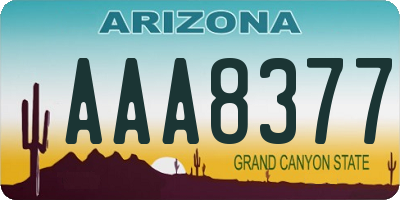 AZ license plate AAA8377