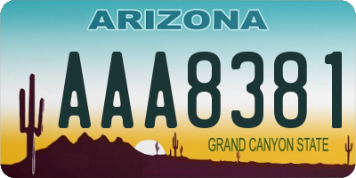 AZ license plate AAA8381