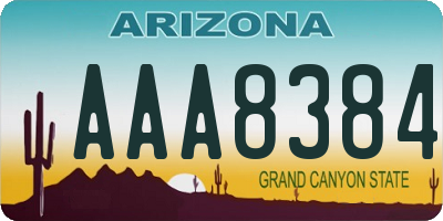 AZ license plate AAA8384