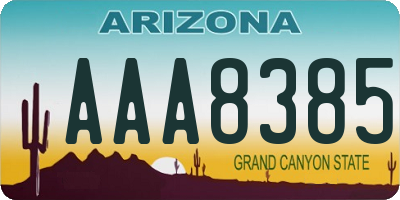 AZ license plate AAA8385