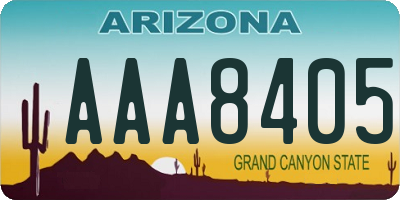 AZ license plate AAA8405