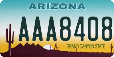 AZ license plate AAA8408