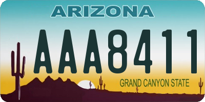 AZ license plate AAA8411