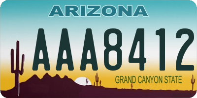 AZ license plate AAA8412