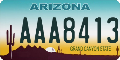 AZ license plate AAA8413