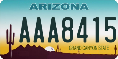 AZ license plate AAA8415