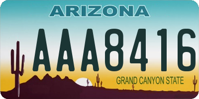 AZ license plate AAA8416