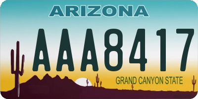 AZ license plate AAA8417