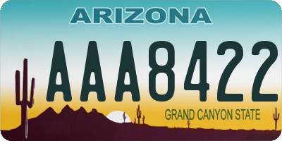 AZ license plate AAA8422