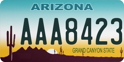 AZ license plate AAA8423