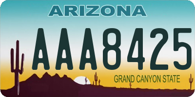 AZ license plate AAA8425