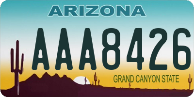 AZ license plate AAA8426