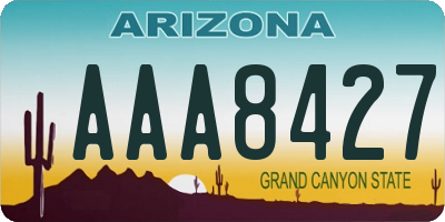 AZ license plate AAA8427