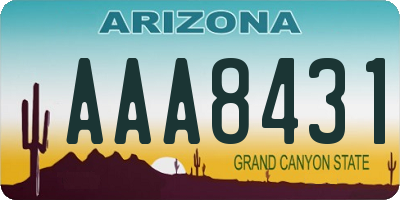 AZ license plate AAA8431