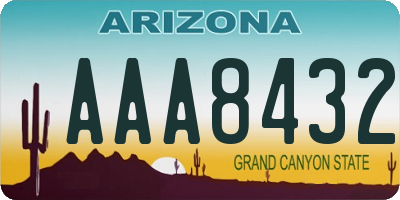 AZ license plate AAA8432