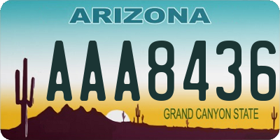 AZ license plate AAA8436