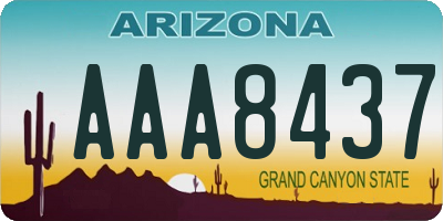 AZ license plate AAA8437