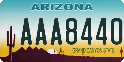 AZ license plate AAA8440