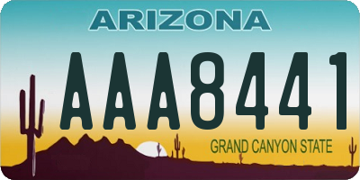 AZ license plate AAA8441