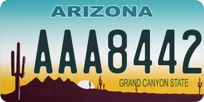 AZ license plate AAA8442