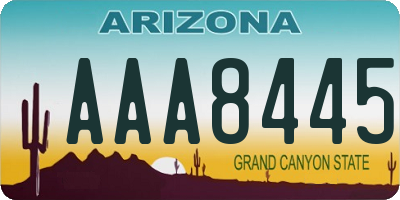 AZ license plate AAA8445