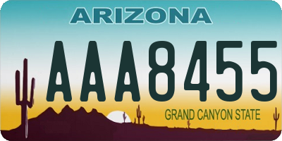 AZ license plate AAA8455