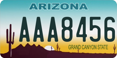 AZ license plate AAA8456