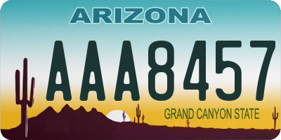 AZ license plate AAA8457