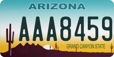 AZ license plate AAA8459