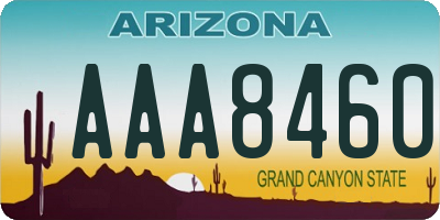 AZ license plate AAA8460