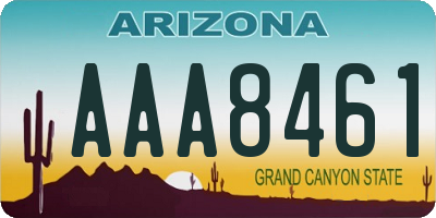 AZ license plate AAA8461