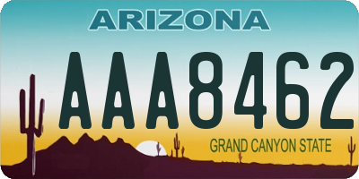 AZ license plate AAA8462