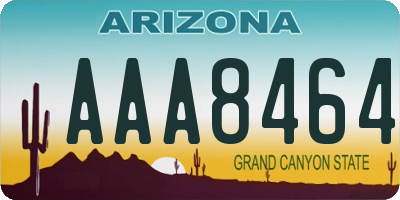 AZ license plate AAA8464