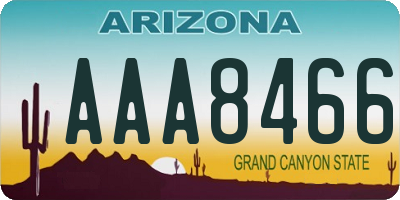 AZ license plate AAA8466