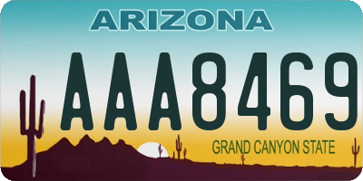 AZ license plate AAA8469