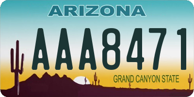 AZ license plate AAA8471