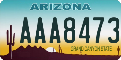 AZ license plate AAA8473