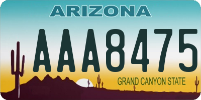 AZ license plate AAA8475