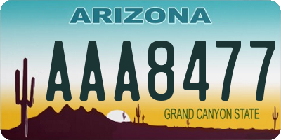 AZ license plate AAA8477