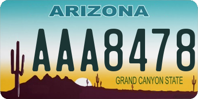 AZ license plate AAA8478