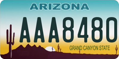 AZ license plate AAA8480