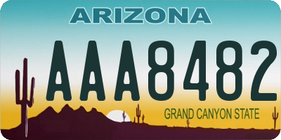 AZ license plate AAA8482